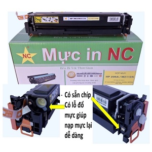 Hộp mực màu vàng HP 206A, W2112A, HP Color M255nw, M255dw, M283fdn, M283fdw (Có chíp)